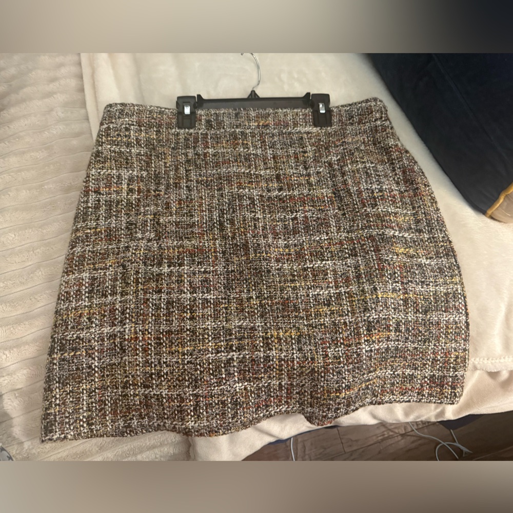 LOFT Brown Multi Tweed Mini Skirt